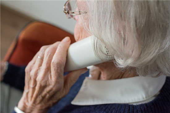 elderly woman on the telephone