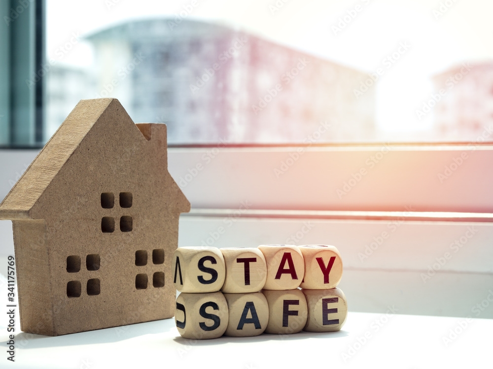 wording stay safe blocks with a block house